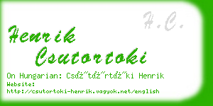 henrik csutortoki business card